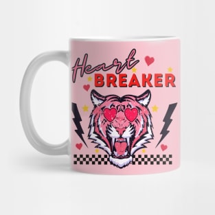 Retro Anti-Valentines Day Heart Breaker 80s 90s Leopard Mug